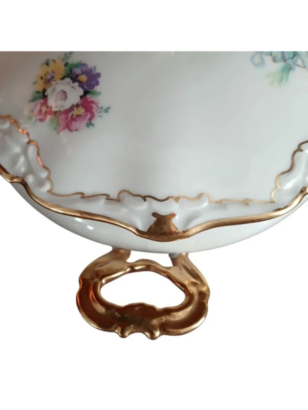 Alka Kunst Bavaria Petite Covered Tureen Floral Gilt Hand Painted Porcelain 8 in